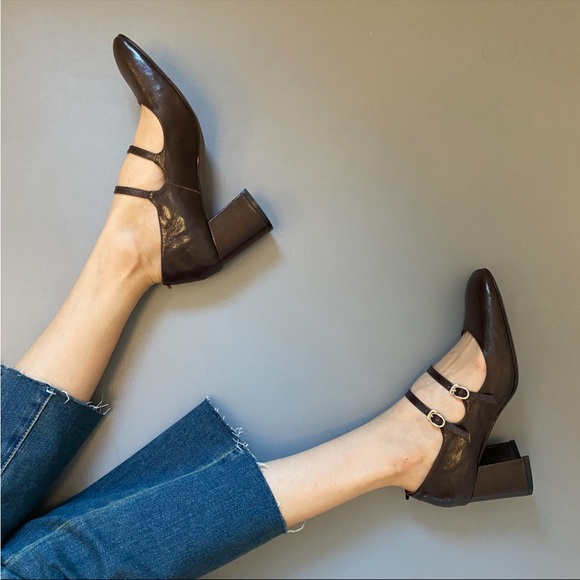 Dark brown / black Mary Jane heels - Picture 2 of 8
